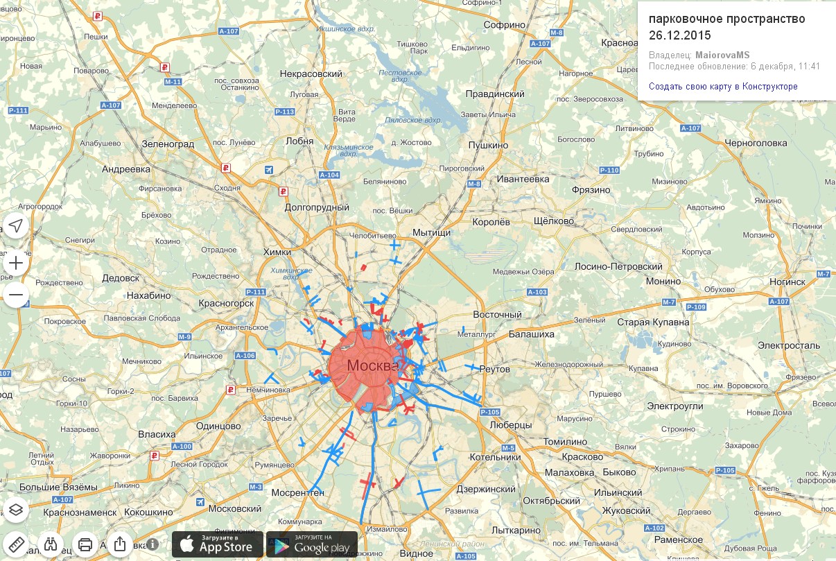 Карта разрешенных парковок москвы