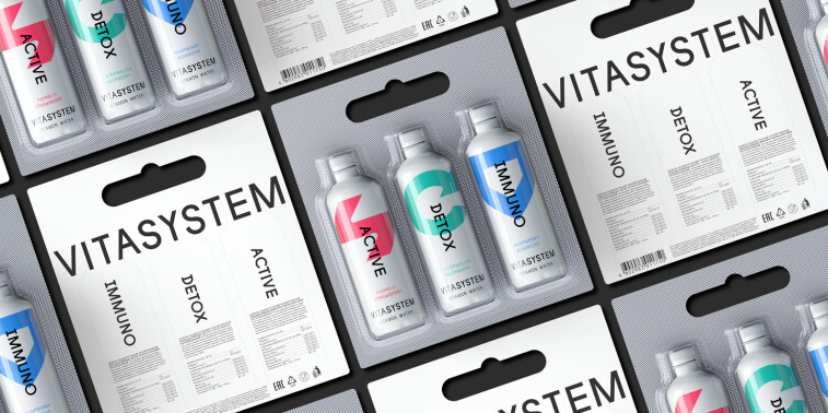 Tomatdesign разработал дизайн упаковки витаминной воды Vitasystem