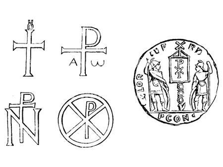 Left - Early crosses and monograms of Christ