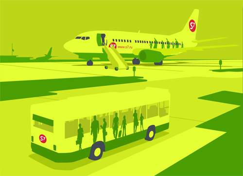 Как нарисовать s7 airlines самолет