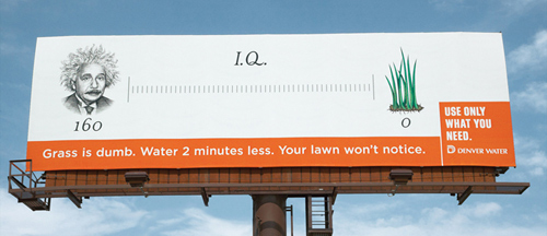 Трава, тупая, Denver Water, денверская городская водоснабжающая компания, полив, газон, лето, агентство Sukle Advertising + Design